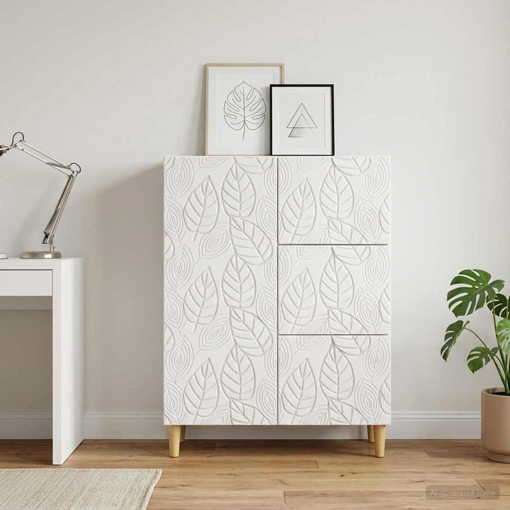 vidaXL Πλαϊνό γραφείο Γυαλιστερό Λευκό 66 x 34,5 x 90 εκ