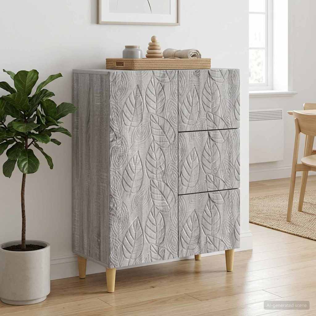 vidaXL Πλαϊνό γραφείο Γκρι Sonoma 66 x 34,5 x 90 εκ Επεξεργασμένο Ξύλο