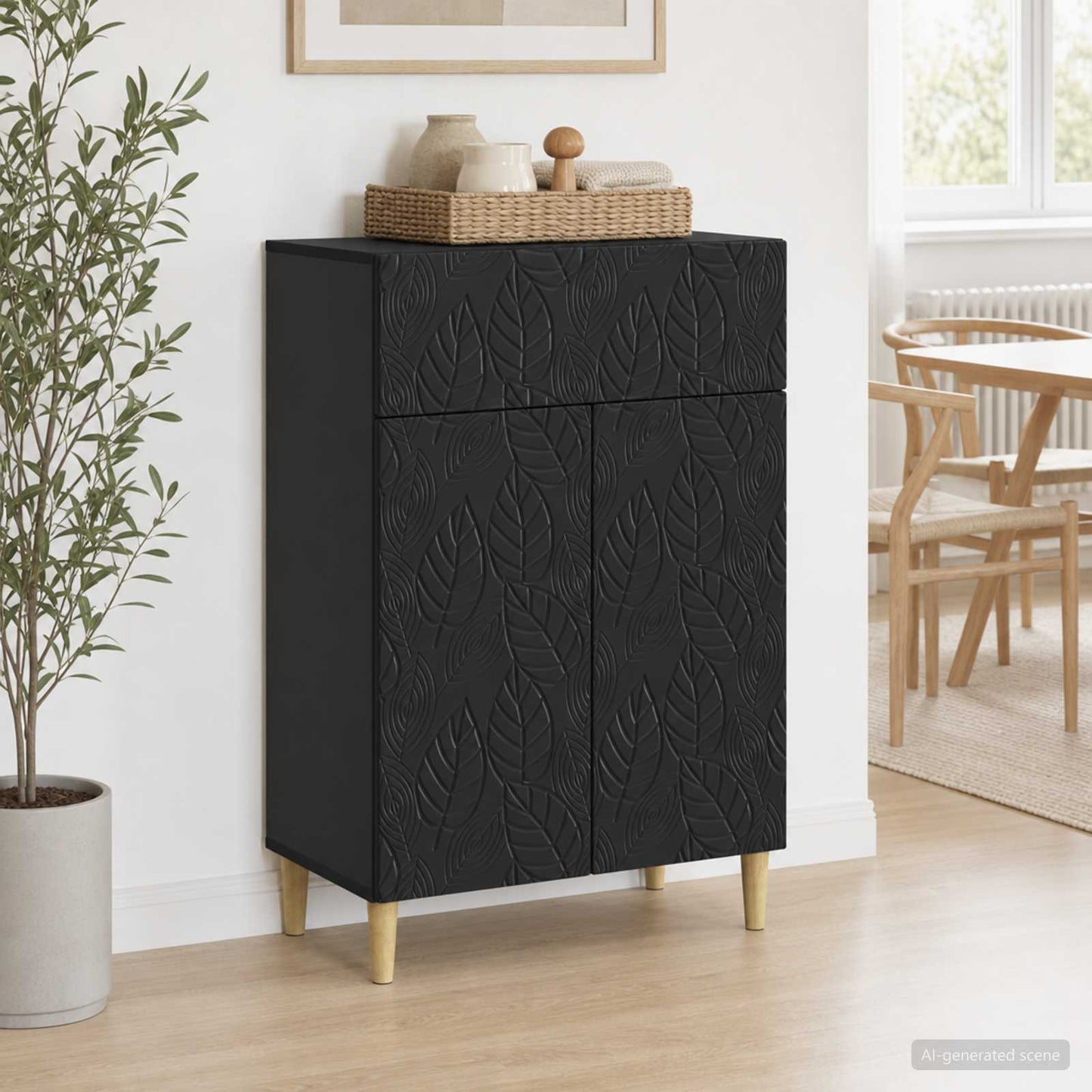 vidaXL Πλαϊνό γραφείο Μαύρο 66 x 34,5 x 90 εκ Επεξεργασμένο Ξύλο