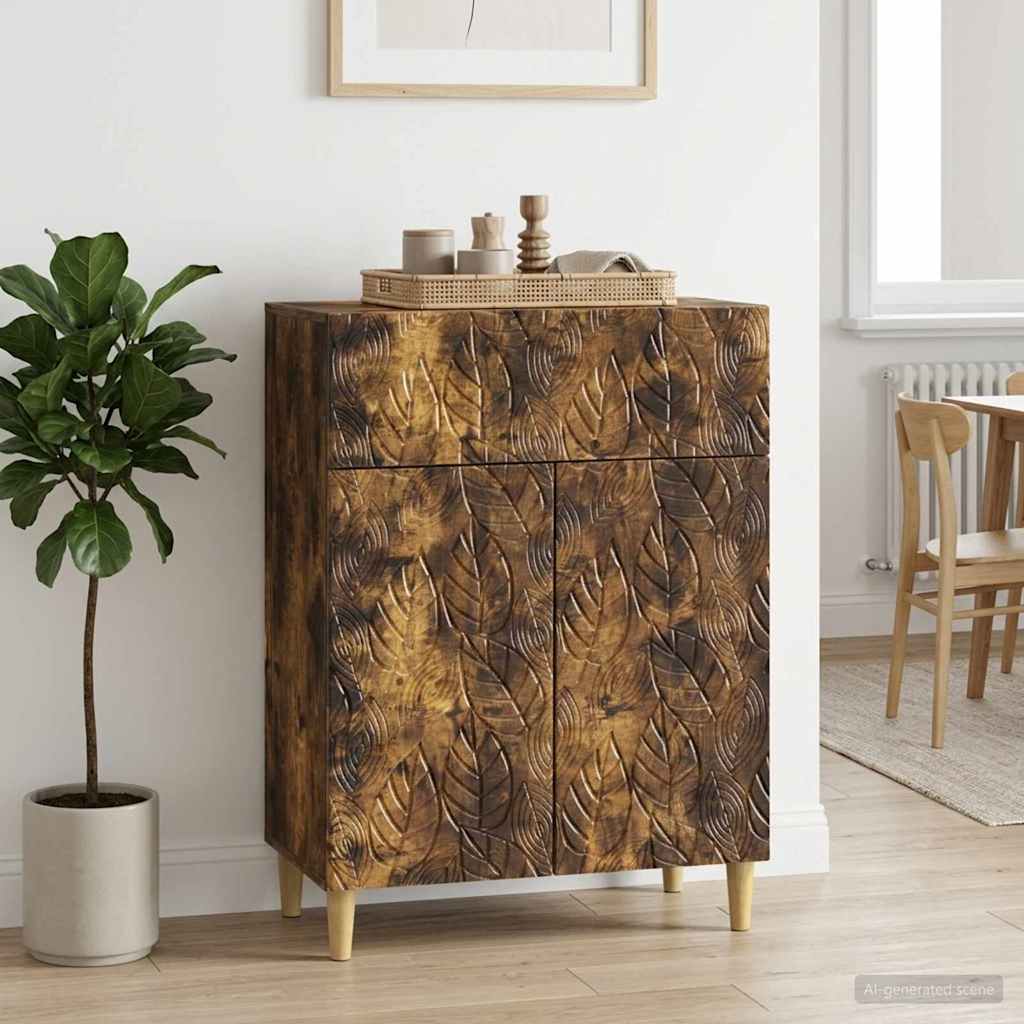 vidaXL Πλαϊνό γραφείο Καπνισμένο Ξύλο Δρυός 66 x 34,5 x 90 εκ