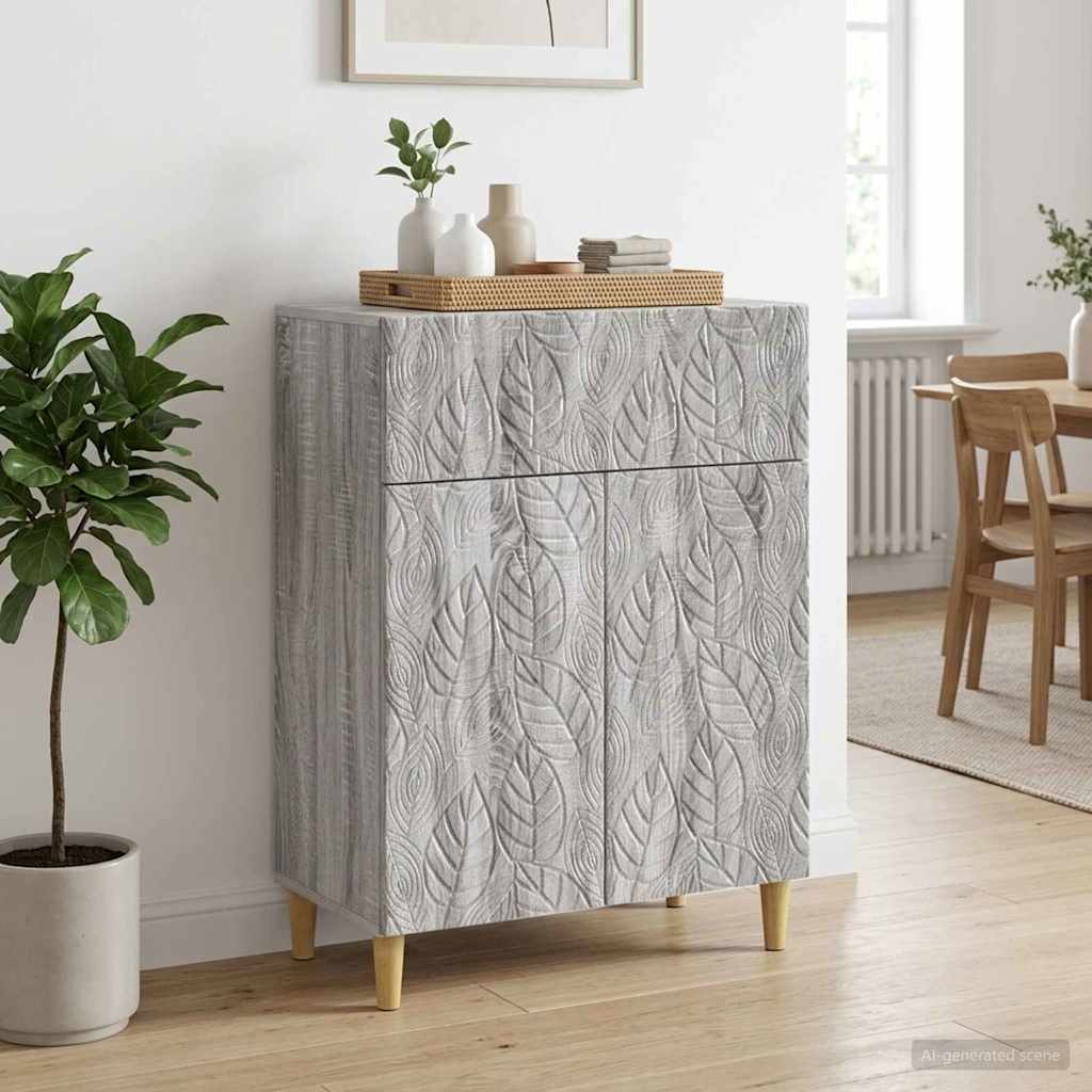 vidaXL Πλαϊνό γραφείο Γκρι Sonoma 66 x 34,5 x 90 εκ Επεξεργασμένο Ξύλο