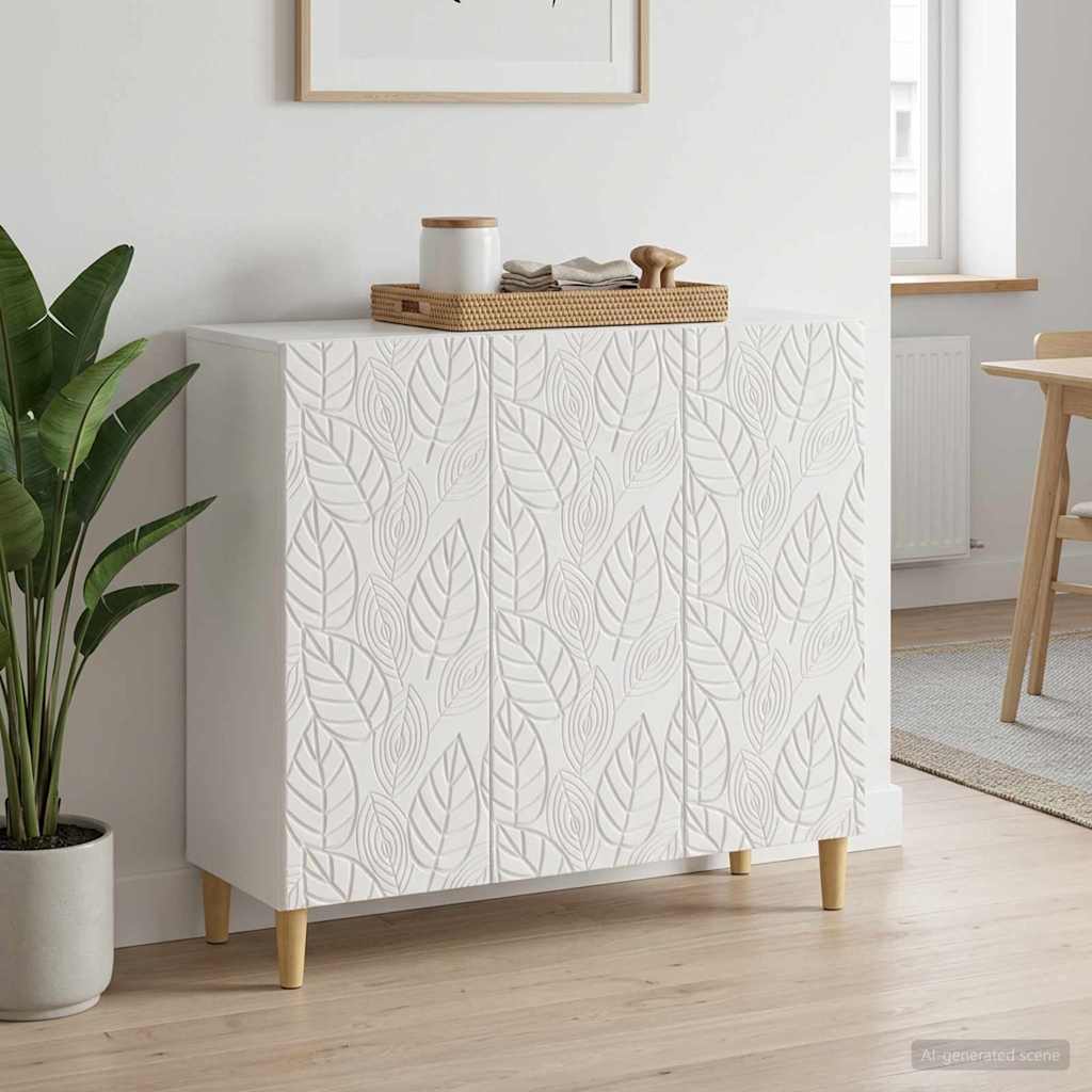 vidaXL Πλαϊνό γραφείο Γυαλιστερό Λευκό 89 x 34,5 x 80 εκ