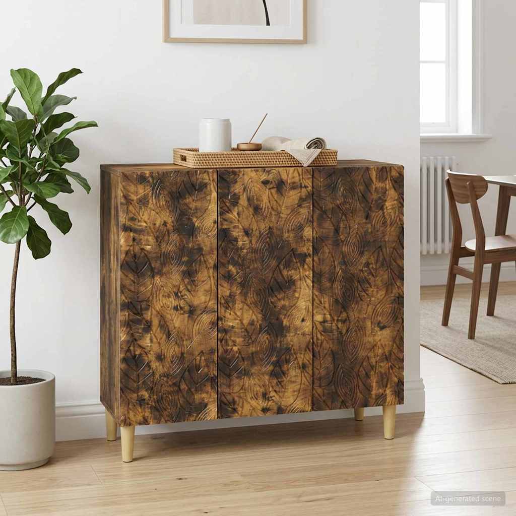 vidaXL Πλαϊνό γραφείο Καπνισμένο Ξύλο Δρυός 89 x 34,5 x 80 εκ