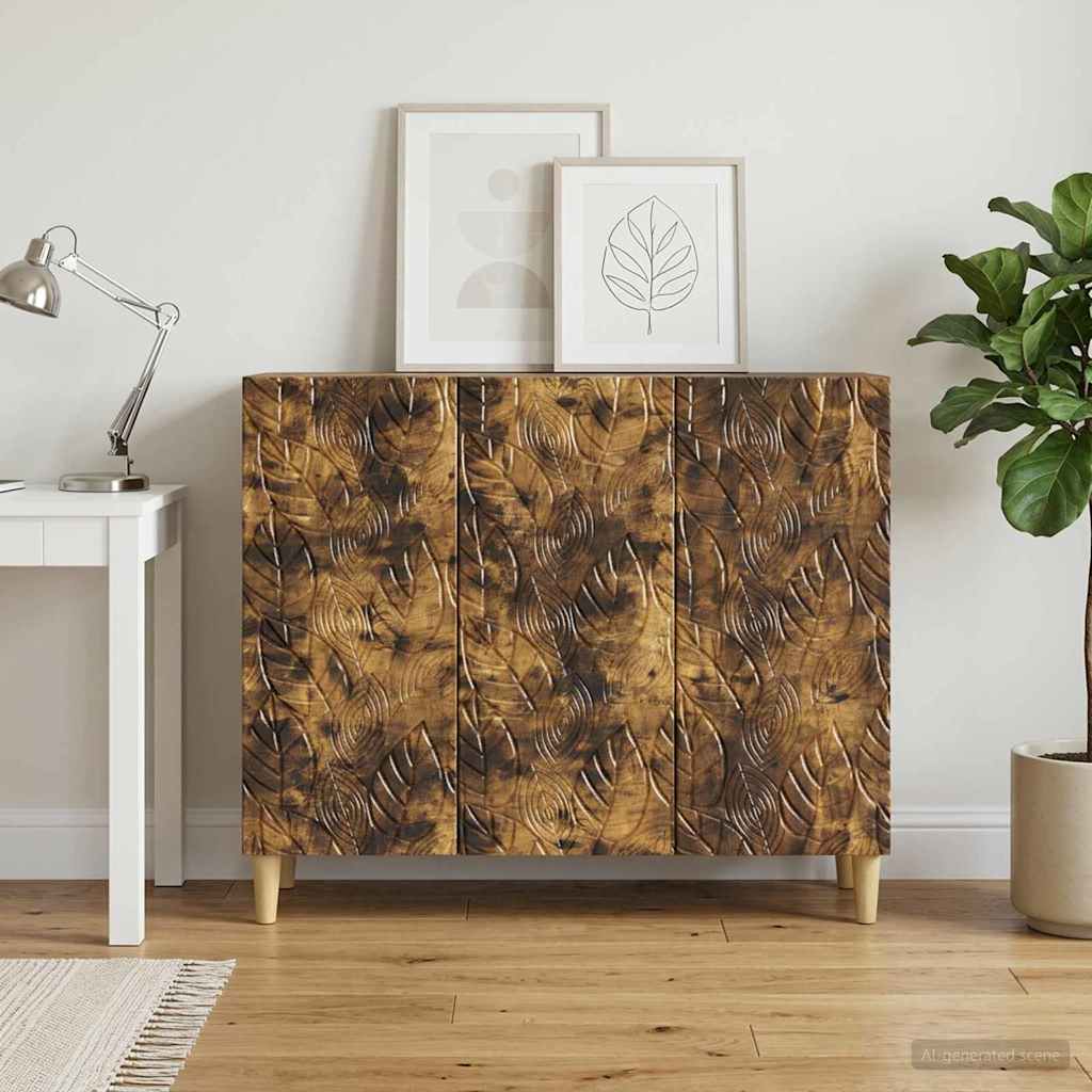 vidaXL Πλαϊνό γραφείο Καπνισμένο Ξύλο Δρυός 89 x 34,5 x 80 εκ