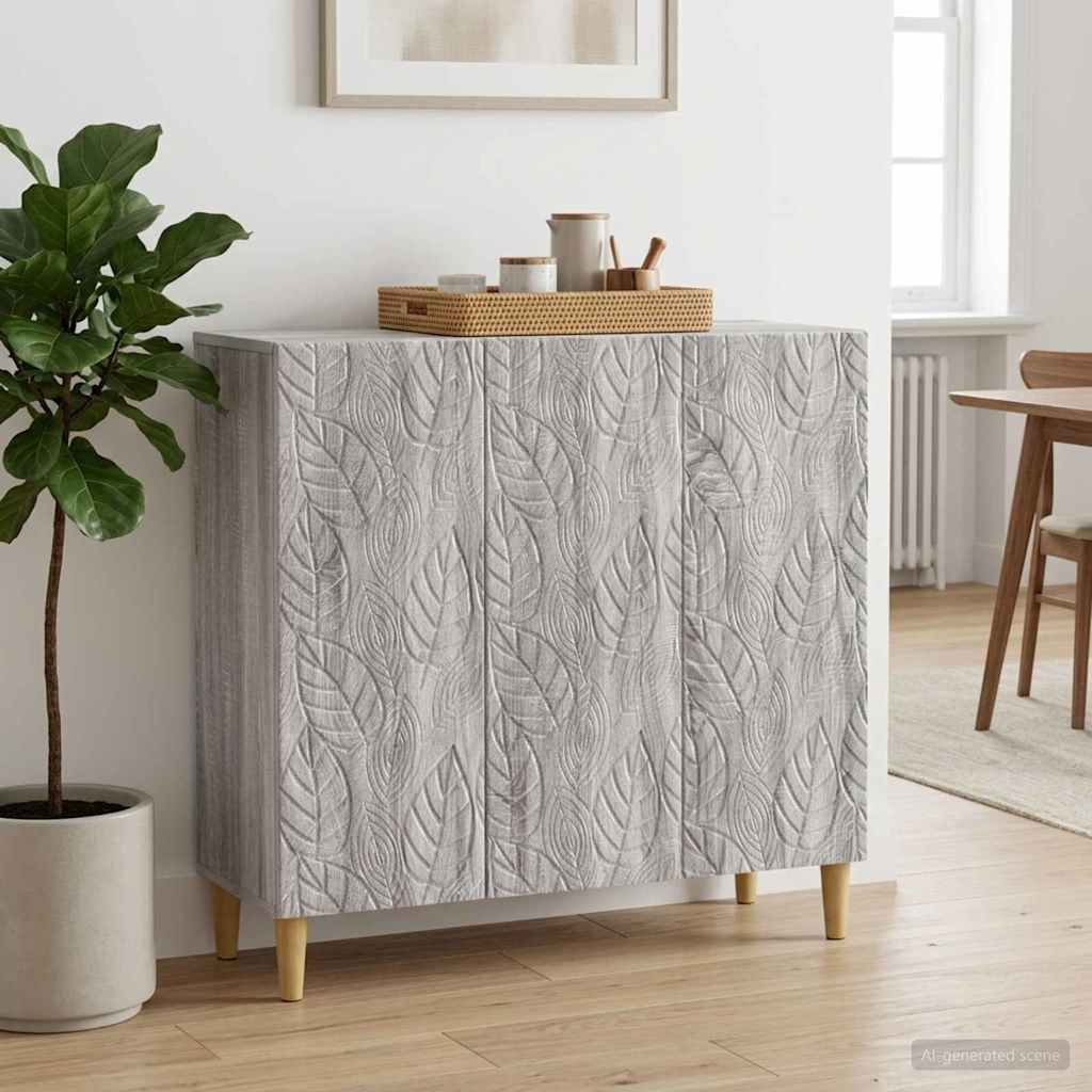 vidaXL Πλαϊνό γραφείο Γκρι Sonoma 89 x 34,5 x 80 εκ Επεξεργασμένο Ξύλο