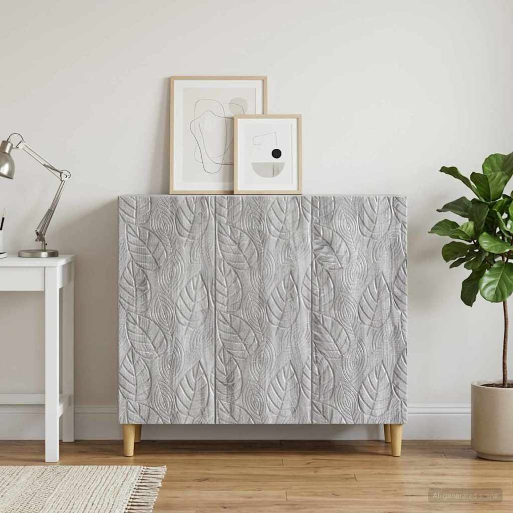 vidaXL Πλαϊνό γραφείο Γκρι Sonoma 89 x 34,5 x 80 εκ Επεξεργασμένο Ξύλο