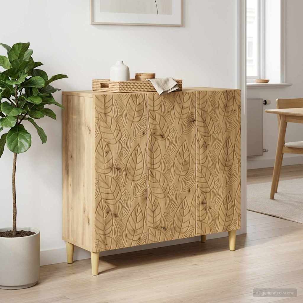 vidaXL Πλαϊνό γραφείο Artisan Δρυς 89 x 34,5 x 80 εκ