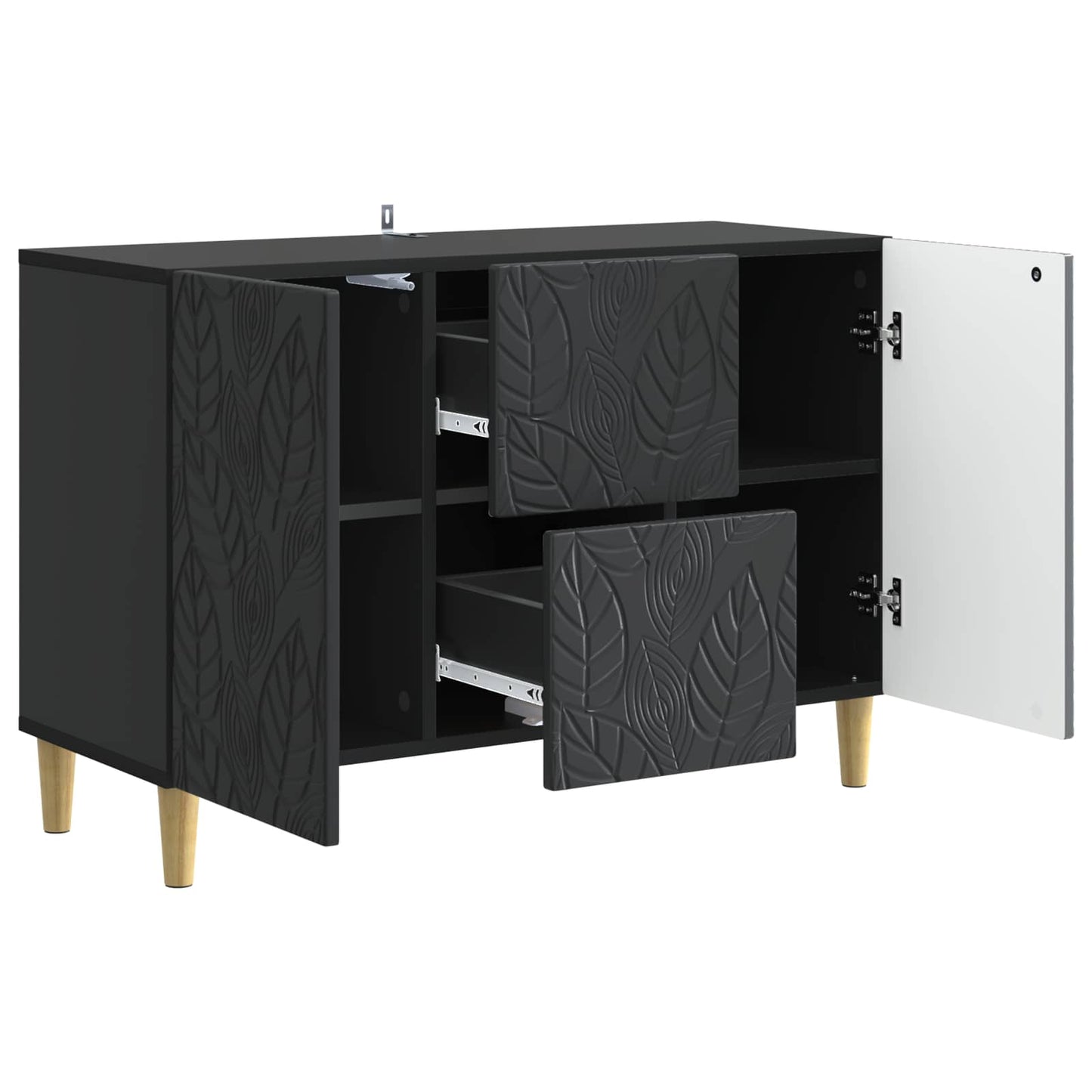 vidaXL Πλαϊνό γραφείο Μαύρο 89 x 34,5 x 60 εκ. Επεξεργασμένο Ξύλο