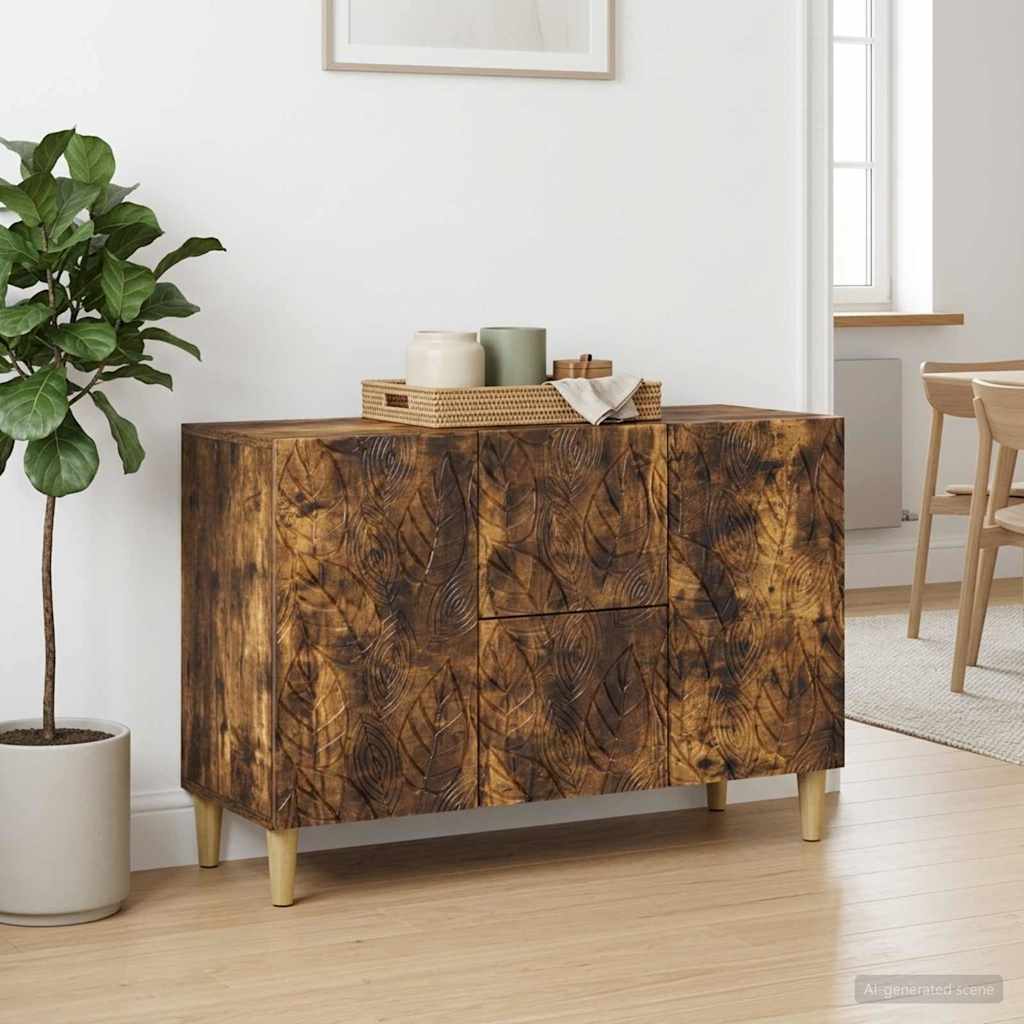 vidaXL Πλαϊνό γραφείο Καπνισμένο Ξύλο Δρυός 89 x 34,5 x 60 εκ.