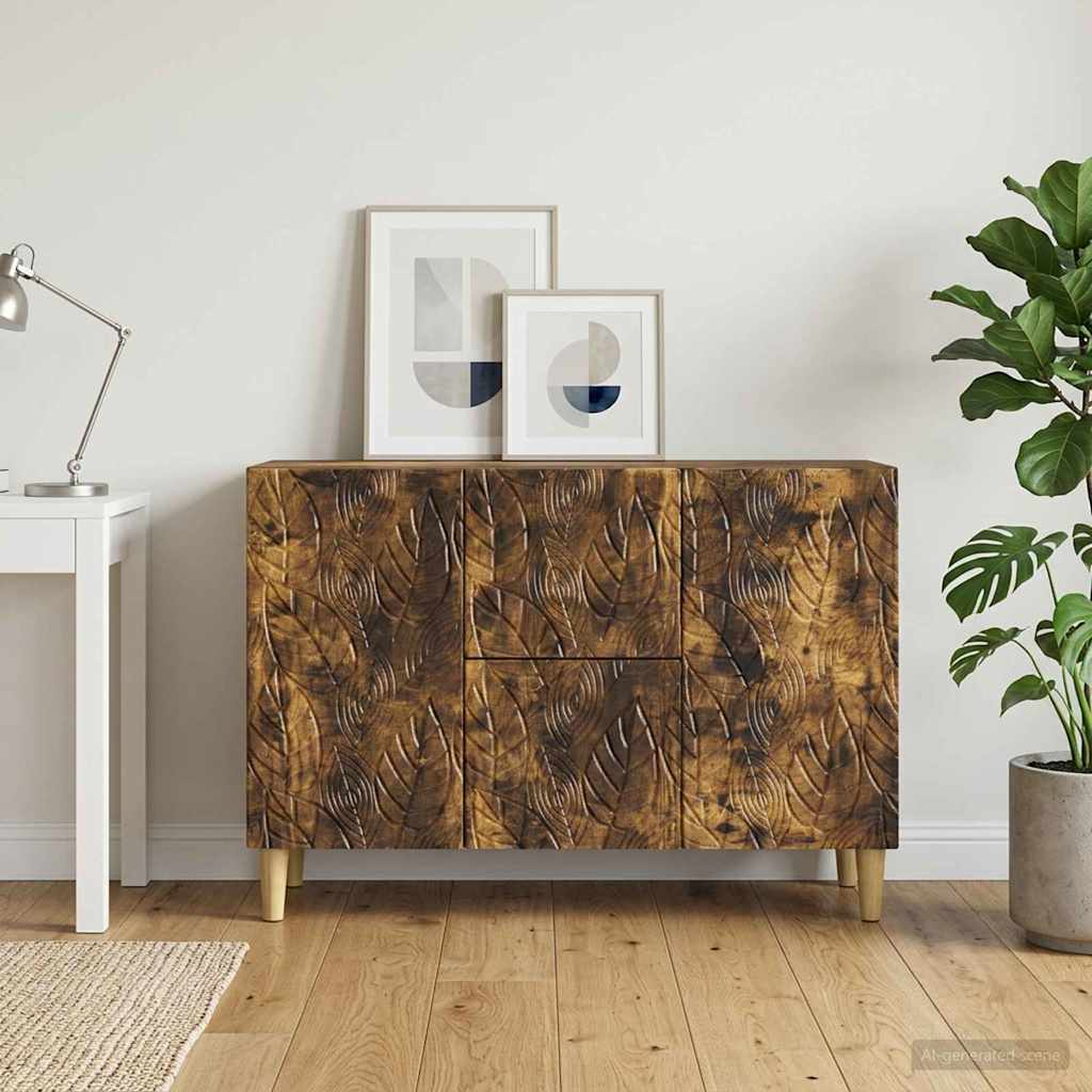 vidaXL Πλαϊνό γραφείο Καπνισμένο Ξύλο Δρυός 89 x 34,5 x 60 εκ.
