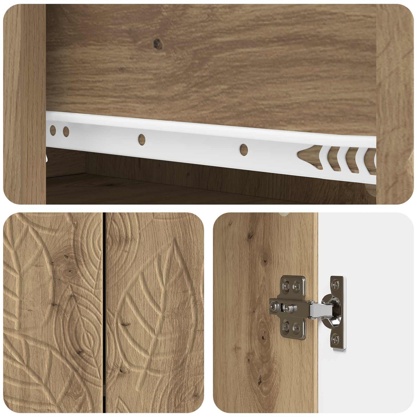 vidaXL Πλαϊνό γραφείο Artisan Δρυς 89 x 34,5 x 60 εκ.