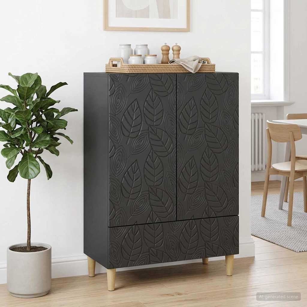 vidaXL Πλαϊνό γραφείο Μαύρο 66 x 34,5 x 95 εκ. Επεξεργασμένο Ξύλο