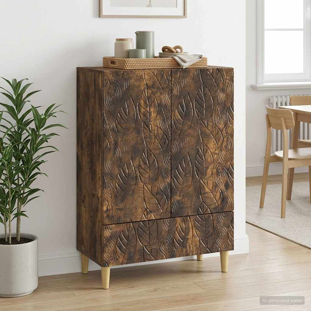 vidaXL Πλαϊνό γραφείο Καπνισμένο Ξύλο Δρυός 66 x 34,5 x 95 εκ.