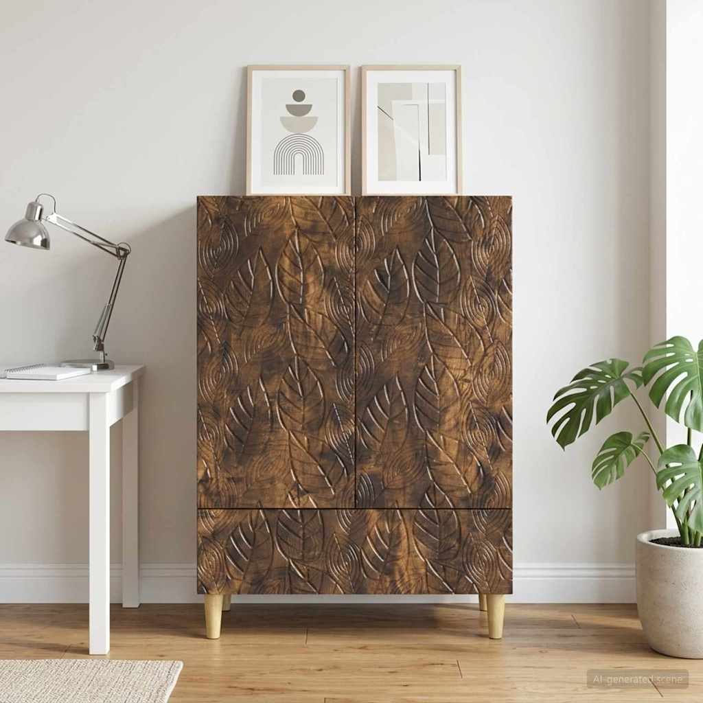 vidaXL Πλαϊνό γραφείο Καπνισμένο Ξύλο Δρυός 66 x 34,5 x 95 εκ.