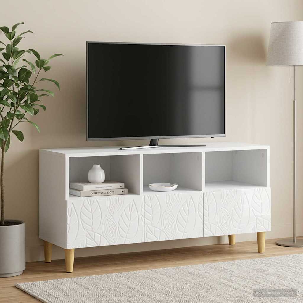 vidaXL Ντουλάπι TV 102 x 34,5 x 50 εκ. Γυαλιστερό Λευκό