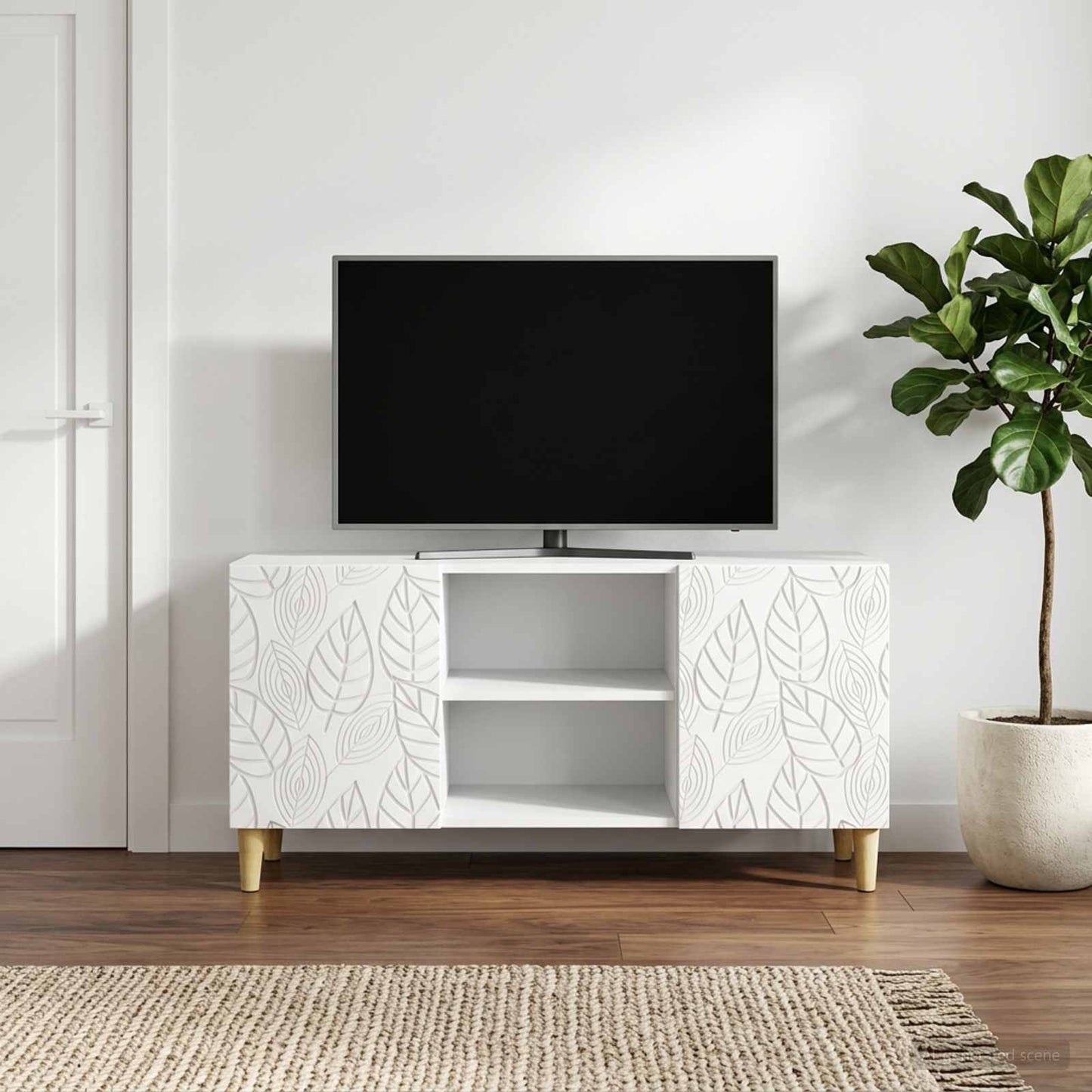 vidaXL Ντουλάπι TV 102 x 34,5 x 50 εκ. Λευκό Επεξεργασμένο Ξύλο
