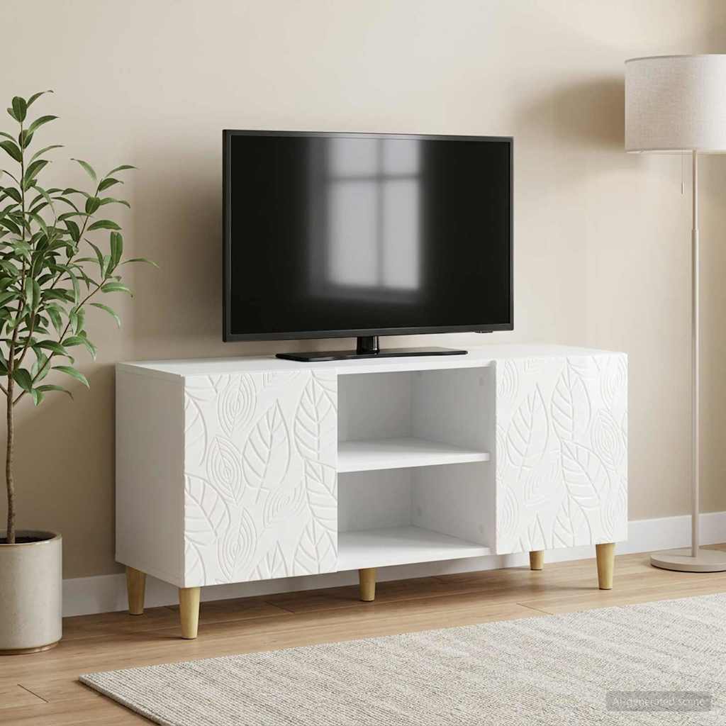 vidaXL Ντουλάπι TV 102 x 34,5 x 50 εκ. Γυαλιστερό Λευκό