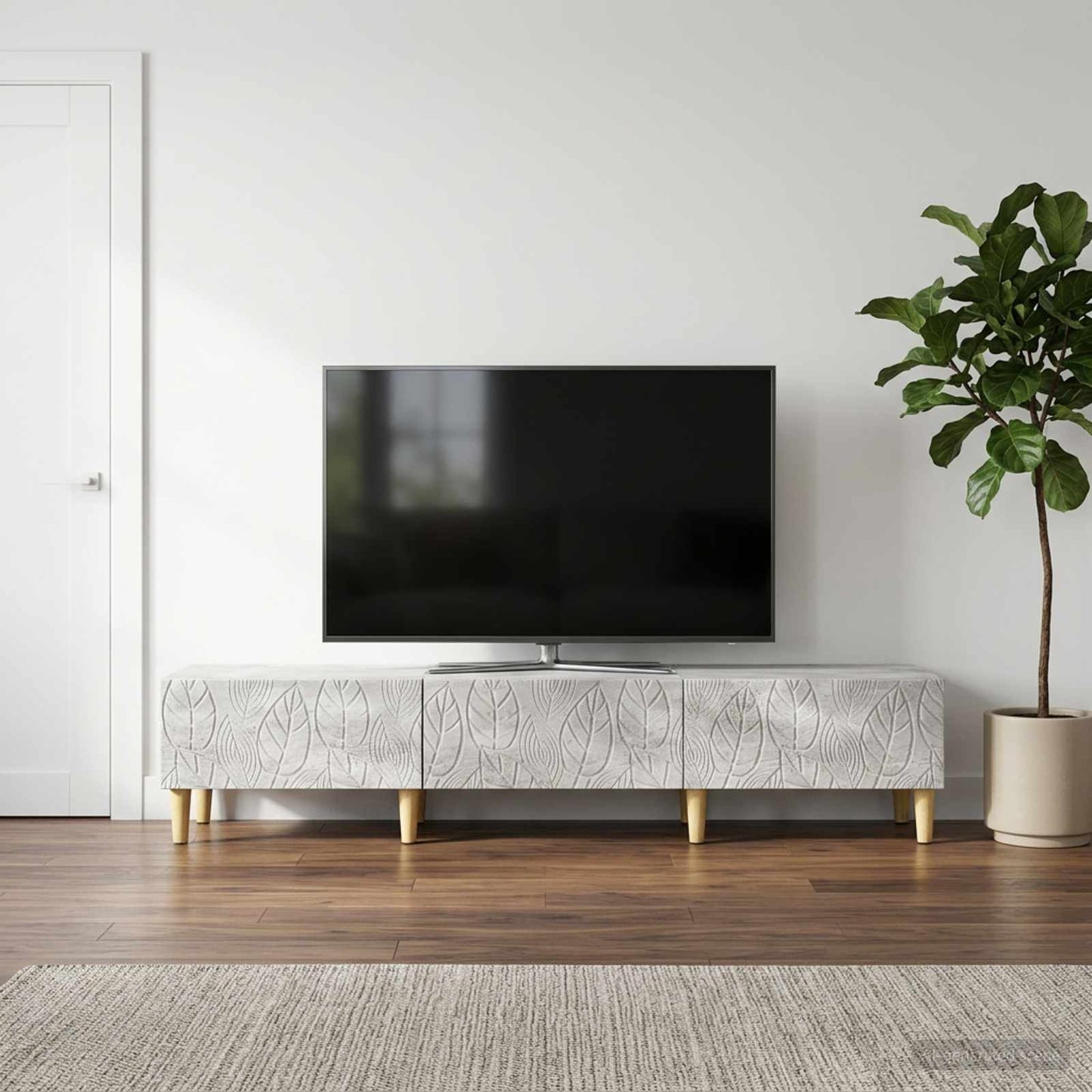 vidaXL Ντουλάπι TV 147 x 34,5 x 30 εκ Γκρι Σκυροδέματος