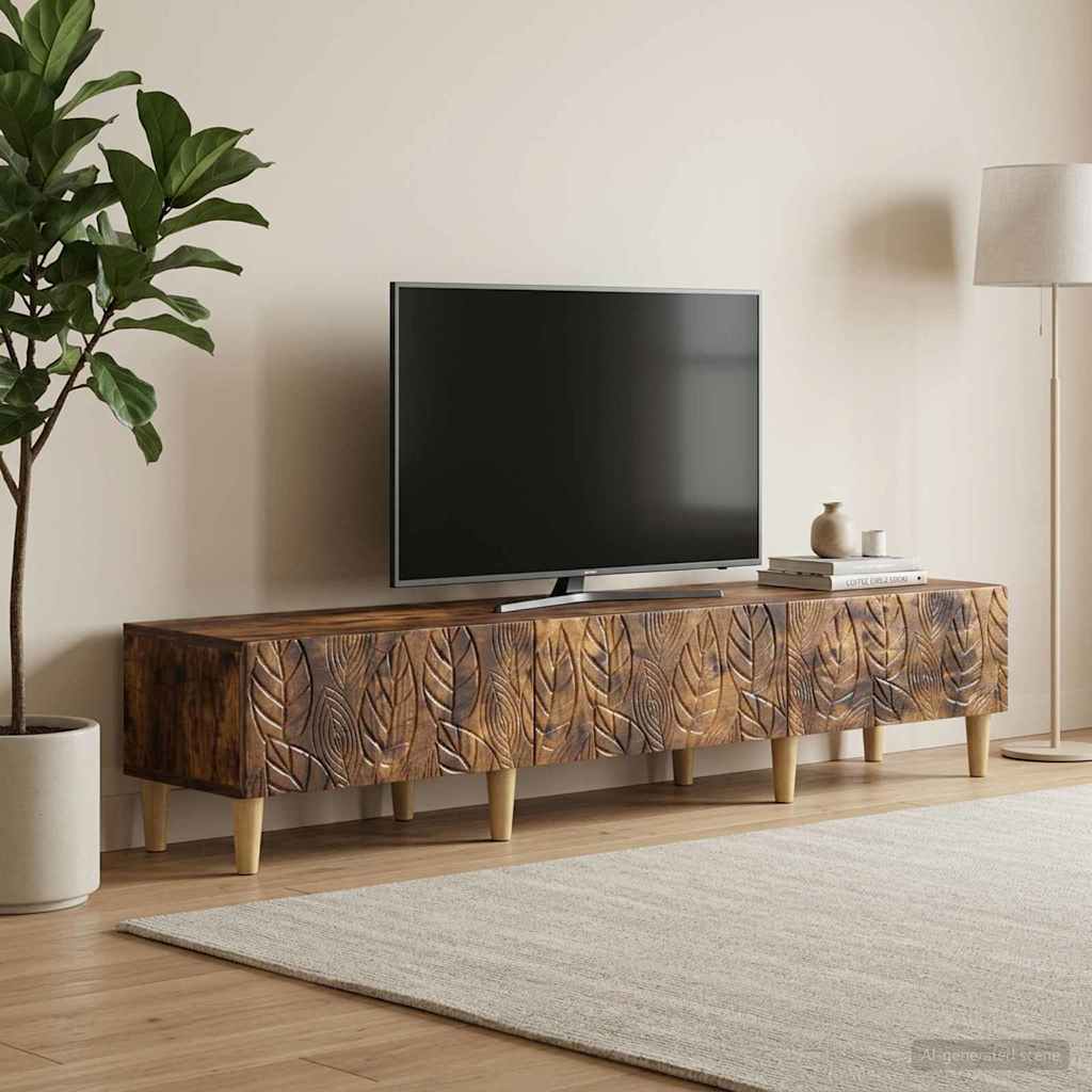 vidaXL Ντουλάπι TV 147 x 34,5 x 30 εκ Καπνισμένο Ξύλο Δρυός