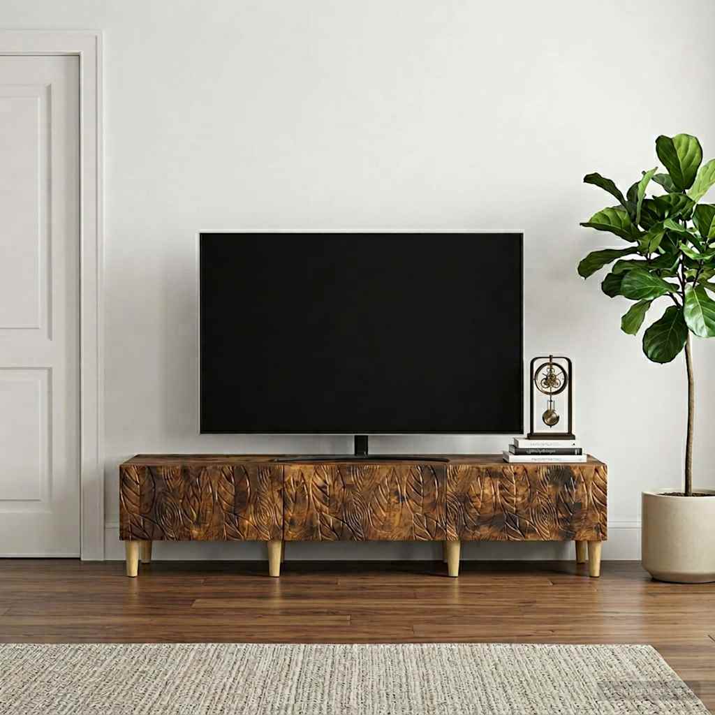 vidaXL Ντουλάπι TV 147 x 34,5 x 30 εκ Καπνισμένο Ξύλο Δρυός