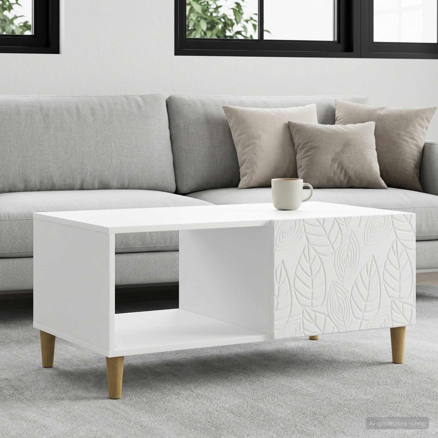 vidaXL Τραπεζάκι σαλονιού Λευκό 90 x 50 x 40 cm Επεξεργασμένο Ξύλο