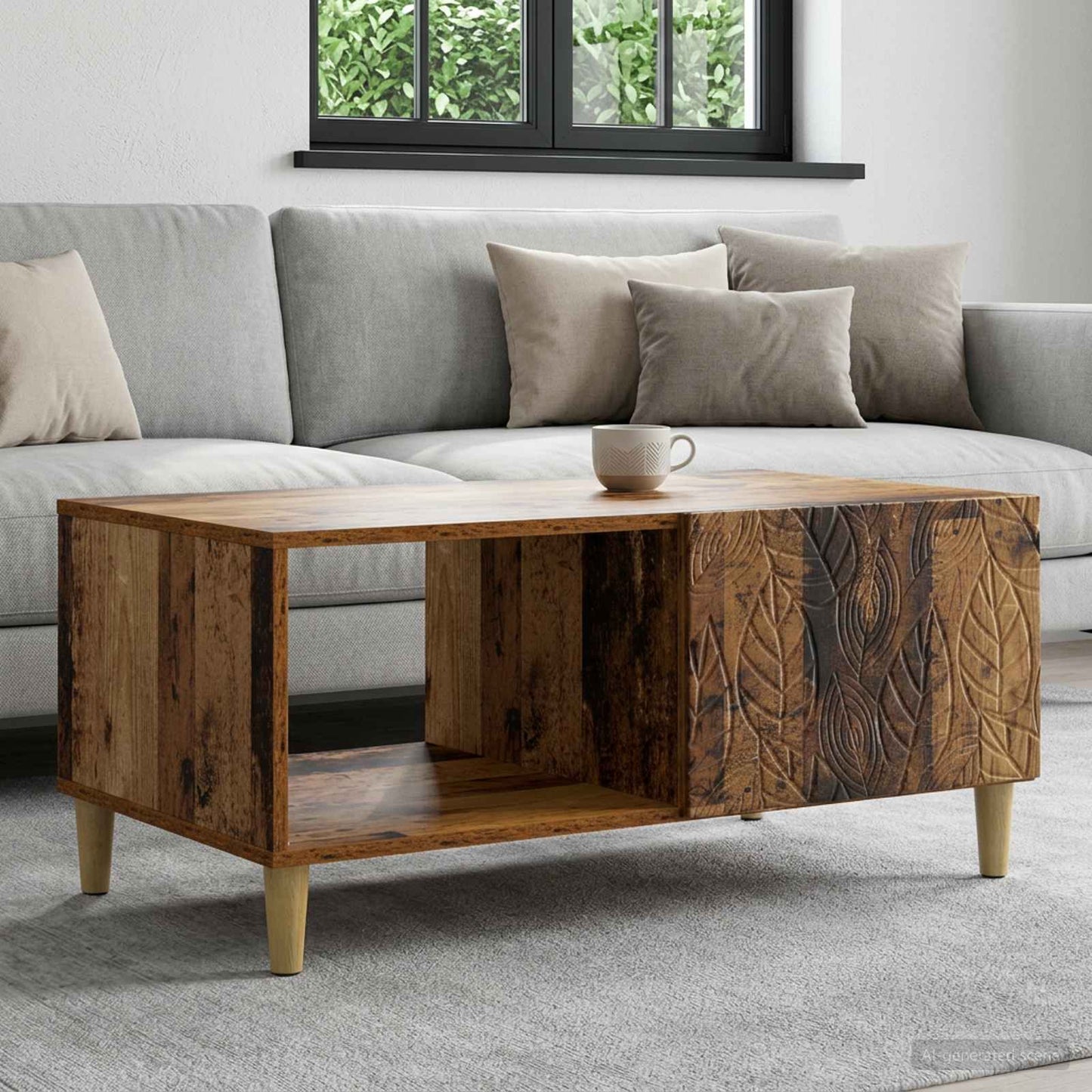 vidaXL Τραπεζάκι σαλονιού Παλαιωμένο ξύλο 90 x 50 x 40 cm
