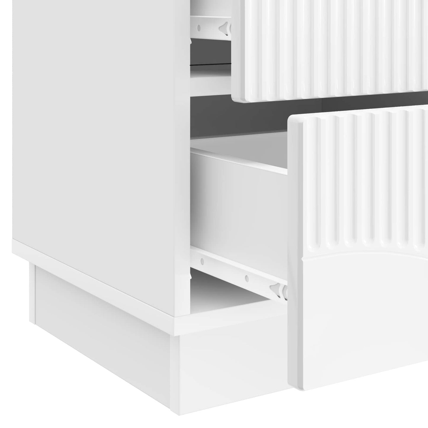 vidaXL Κομοδίνο με συρτάρι Γυαλιστερό Λευκό 43 x 34,5 x 44,5 εκ