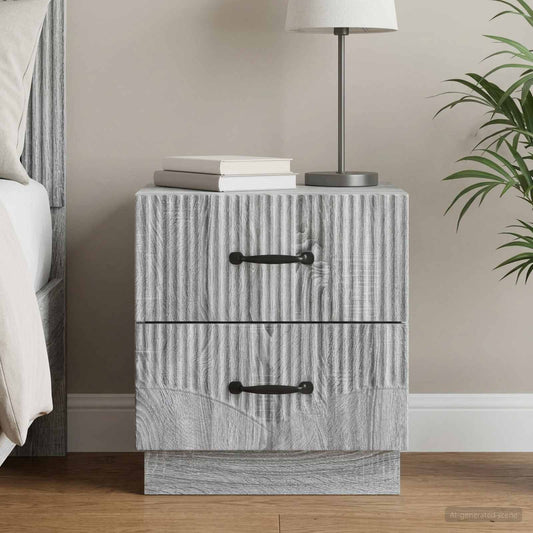 vidaXL Κομοδίνο Γκρι Sonoma 43 x 34,5 x 44,5 εκ Επεξεργασμένο Ξύλο