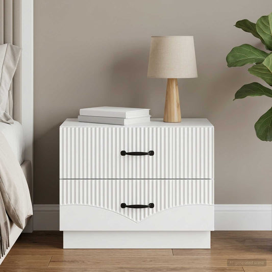 vidaXL Κομοδίνο Λευκό 62 x 34,5 x 44,5 εκ Επεξεργασμένο Ξύλο