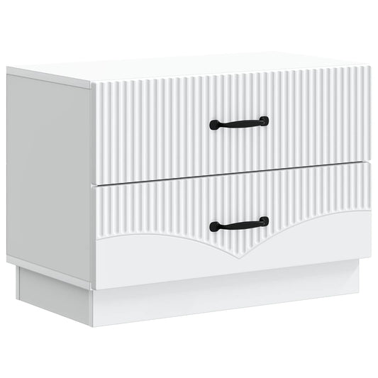 vidaXL Κομοδίνο Λευκό 62 x 34,5 x 44,5 εκ Επεξεργασμένο Ξύλο