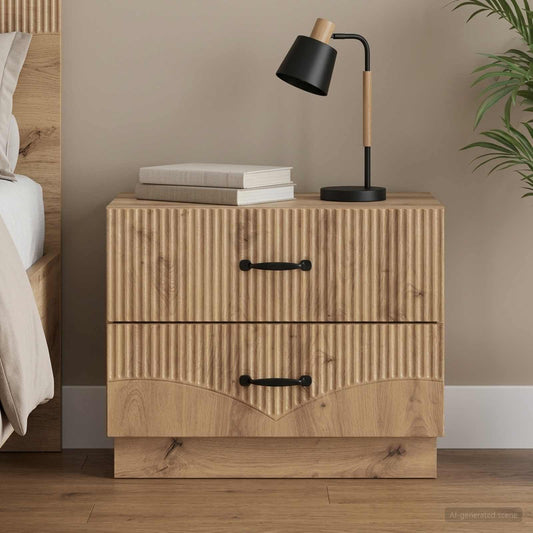 vidaXL Κομοδίνο Artisan Δρυς 62 x 34,5 x 44,5 εκ Επεξεργασμένο Ξύλο