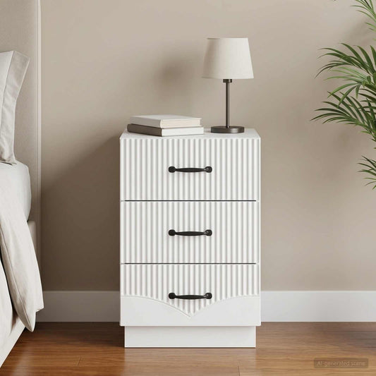 vidaXL Κομοδίνο με συρτάρι Λευκό 43 x 41 x 63,5 εκ. Επεξεργασμένο Ξύλο