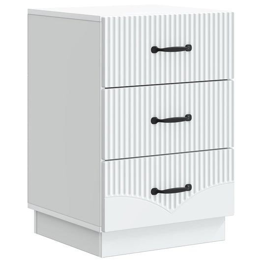 vidaXL Κομοδίνο με συρτάρι Λευκό 43 x 41 x 63,5 εκ. Επεξεργασμένο Ξύλο