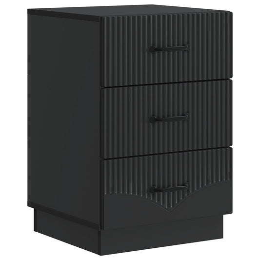 vidaXL Κομοδίνο με συρτάρι Μαύρο 43 x 41 x 63,5 εκ. Επεξεργασμένο Ξύλο