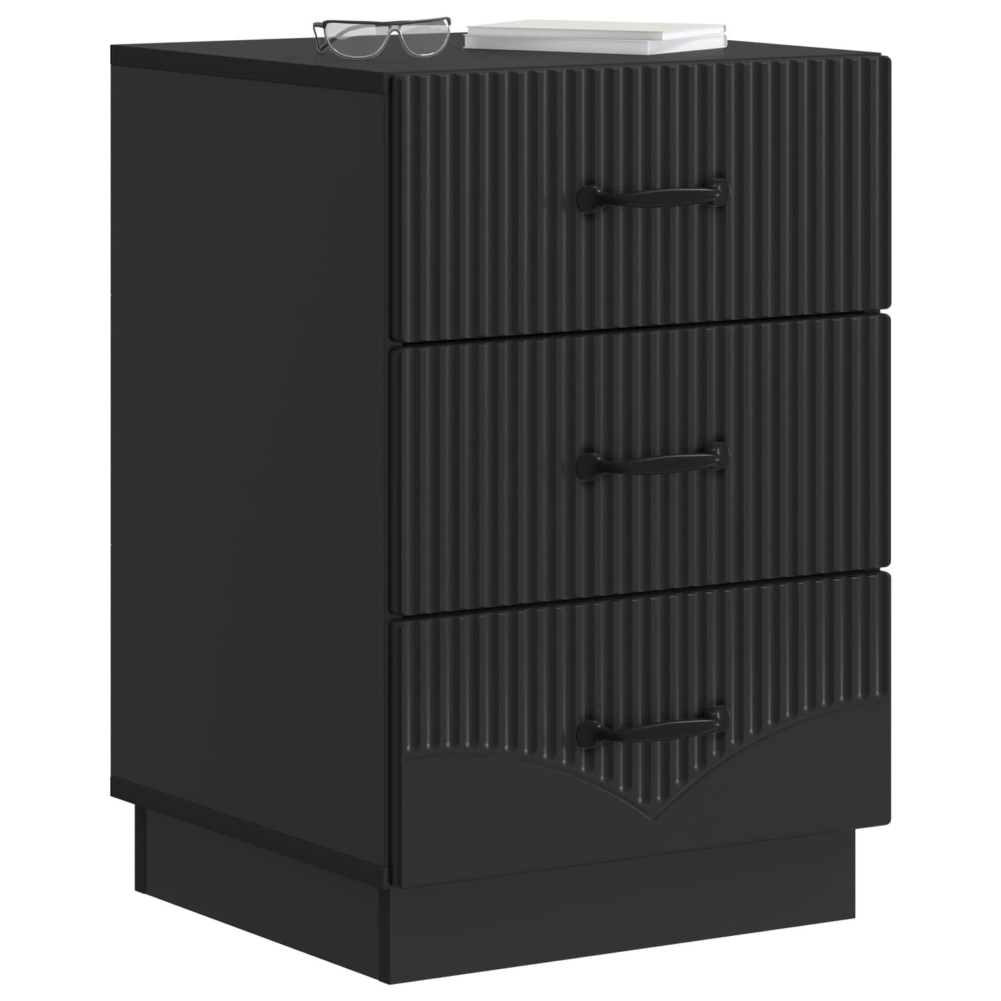 vidaXL Κομοδίνο με συρτάρι Μαύρο 43 x 41 x 63,5 εκ. Επεξεργασμένο Ξύλο