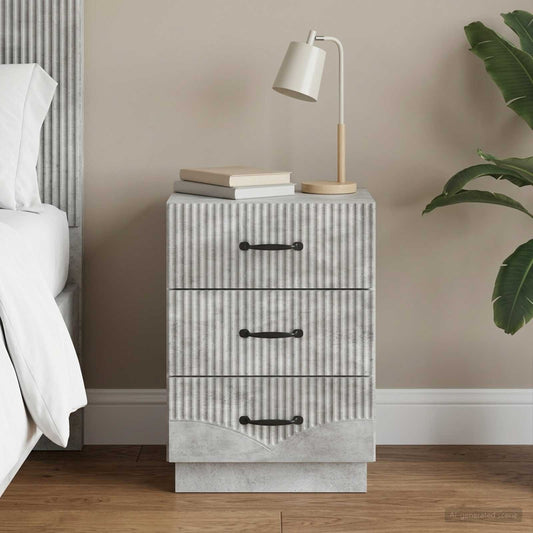 vidaXL Κομοδίνο με συρτάρι Γκρι Σκυροδέματος 43 x 41 x 63,5 εκ.