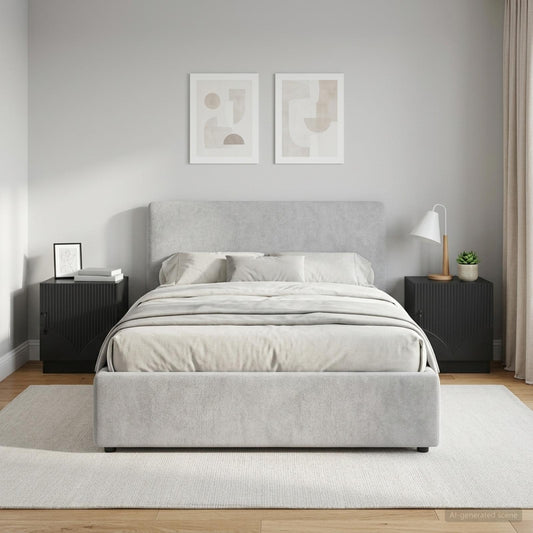vidaXL Κομοδίνο 2 τμχ. Μαύρο 43 x 34,5 x 47 εκ. Επεξεργασμένο Ξύλο