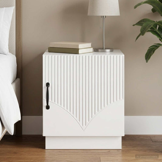 vidaXL Κομοδίνο Γυαλιστερό Λευκό 43 x 34,5 x 47 εκ. Επεξεργασμένο Ξύλο