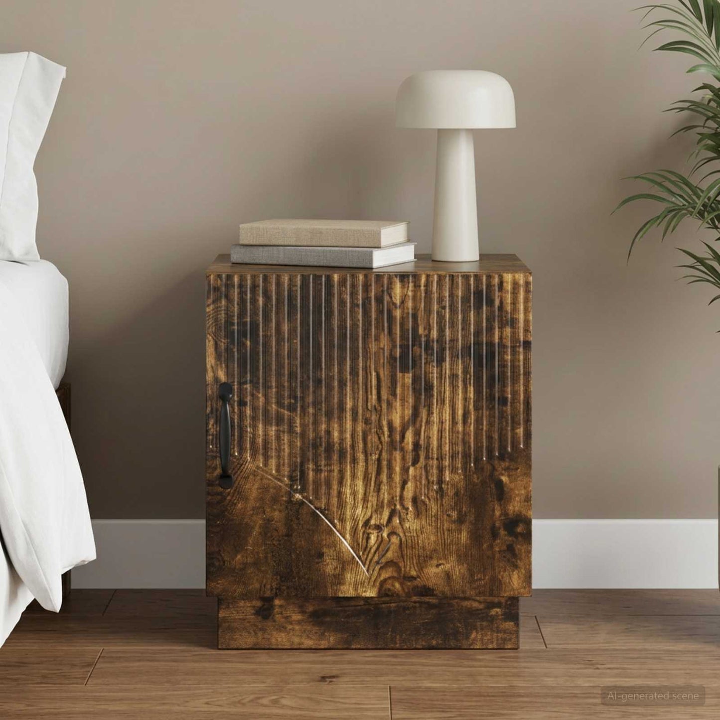 vidaXL Κομοδίνο Καπνισμένο Ξύλο Δρυός 43 x 34,5 x 47 εκ.