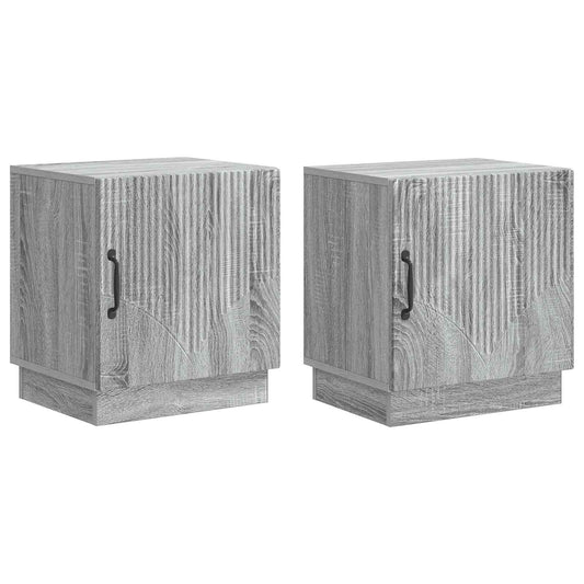 vidaXL Κομοδίνο 2 τμχ. Γκρι Sonoma 43 x 34,5 x 47 εκ.
