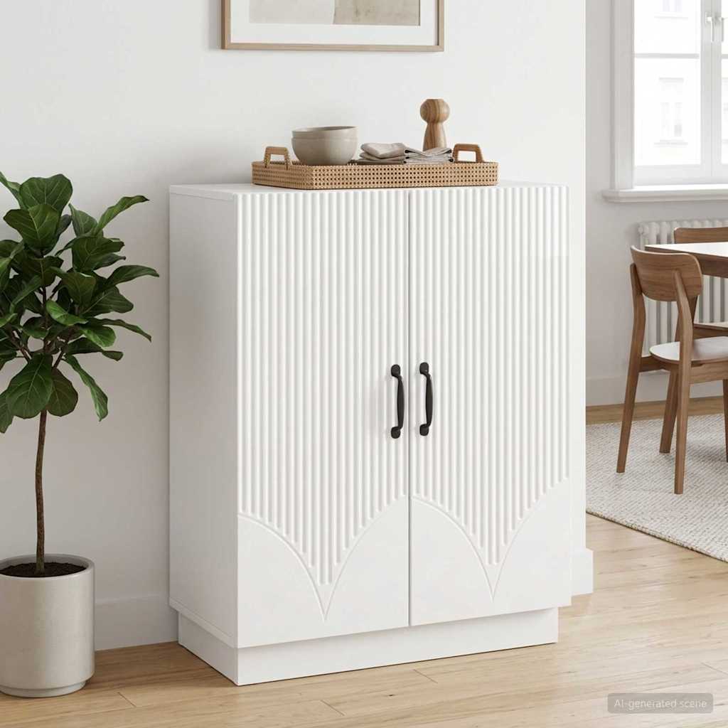 vidaXL Πλαϊνό γραφείο Γυαλιστερό Λευκό 66 x 34,5 x 87 εκ.