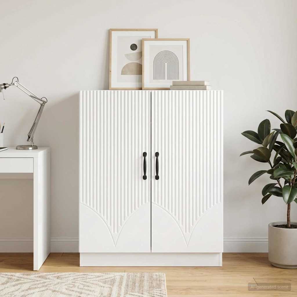 vidaXL Πλαϊνό γραφείο Γυαλιστερό Λευκό 66 x 34,5 x 87 εκ.