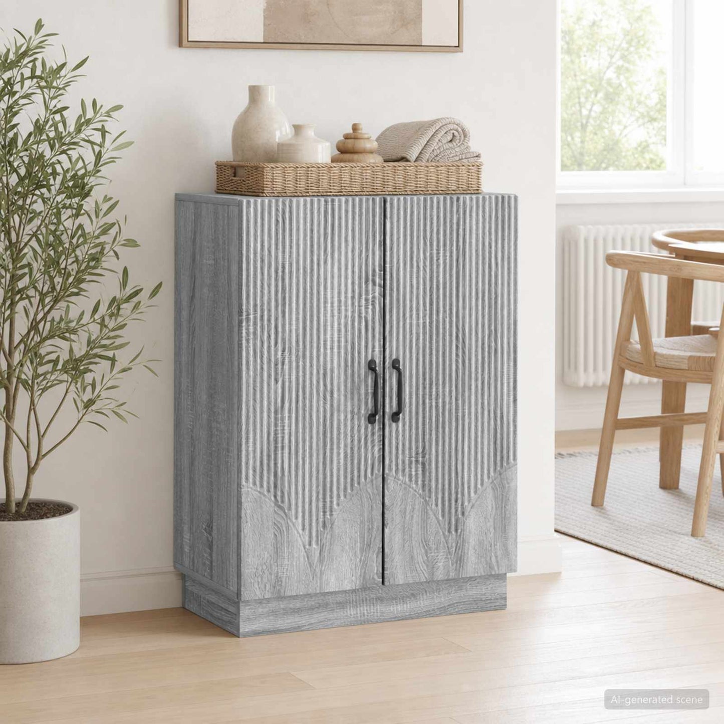vidaXL Πλαϊνό γραφείο Γκρι Sonoma 66 x 34,5 x 87 εκ.