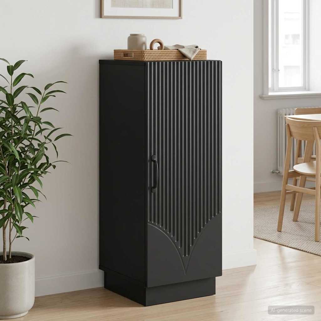 vidaXL Πλαϊνό γραφείο Μαύρο 33 x 34,5 x 87 εκ. Επεξεργασμένο Ξύλο