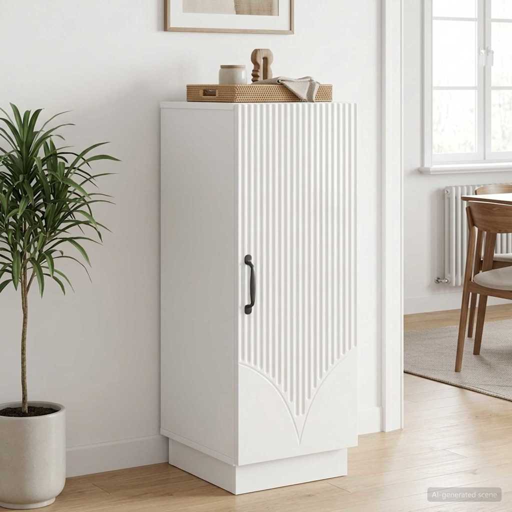 vidaXL Πλαϊνό γραφείο Γυαλιστερό Λευκό 33 x 34,5 x 87 εκ.