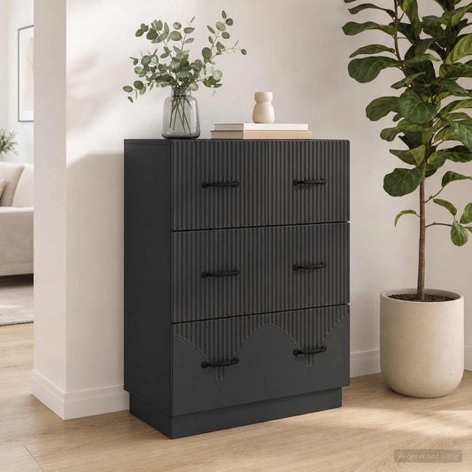 vidaXL Ντουλάπι με Συρτάρια Μαύρο 66 x 34,5 x 87 εκ.