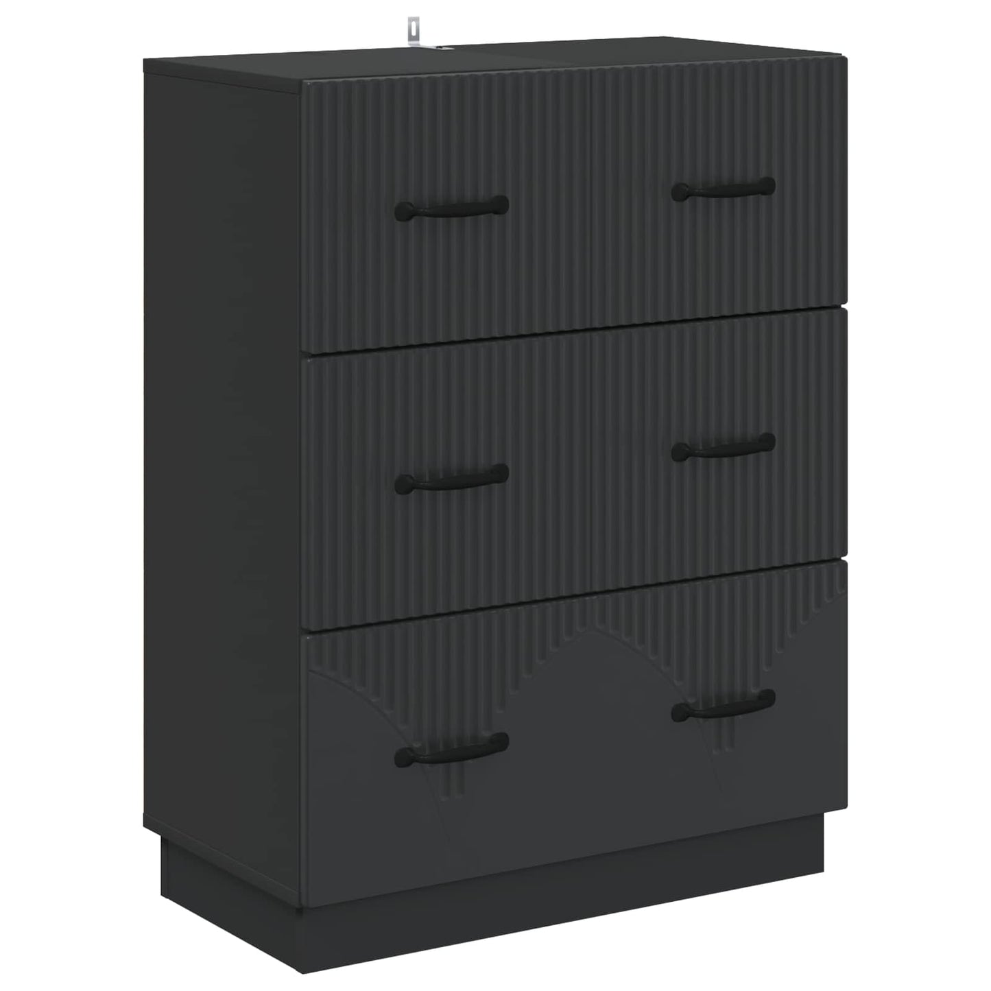 vidaXL Ντουλάπι με Συρτάρια Μαύρο 66 x 34,5 x 87 εκ.