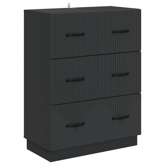vidaXL Ντουλάπι με Συρτάρια Μαύρο 66 x 34,5 x 87 εκ.