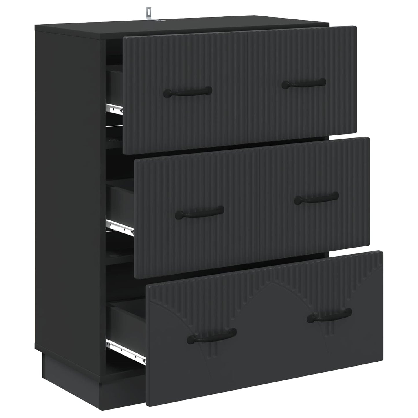 vidaXL Ντουλάπι με Συρτάρια Μαύρο 66 x 34,5 x 87 εκ.