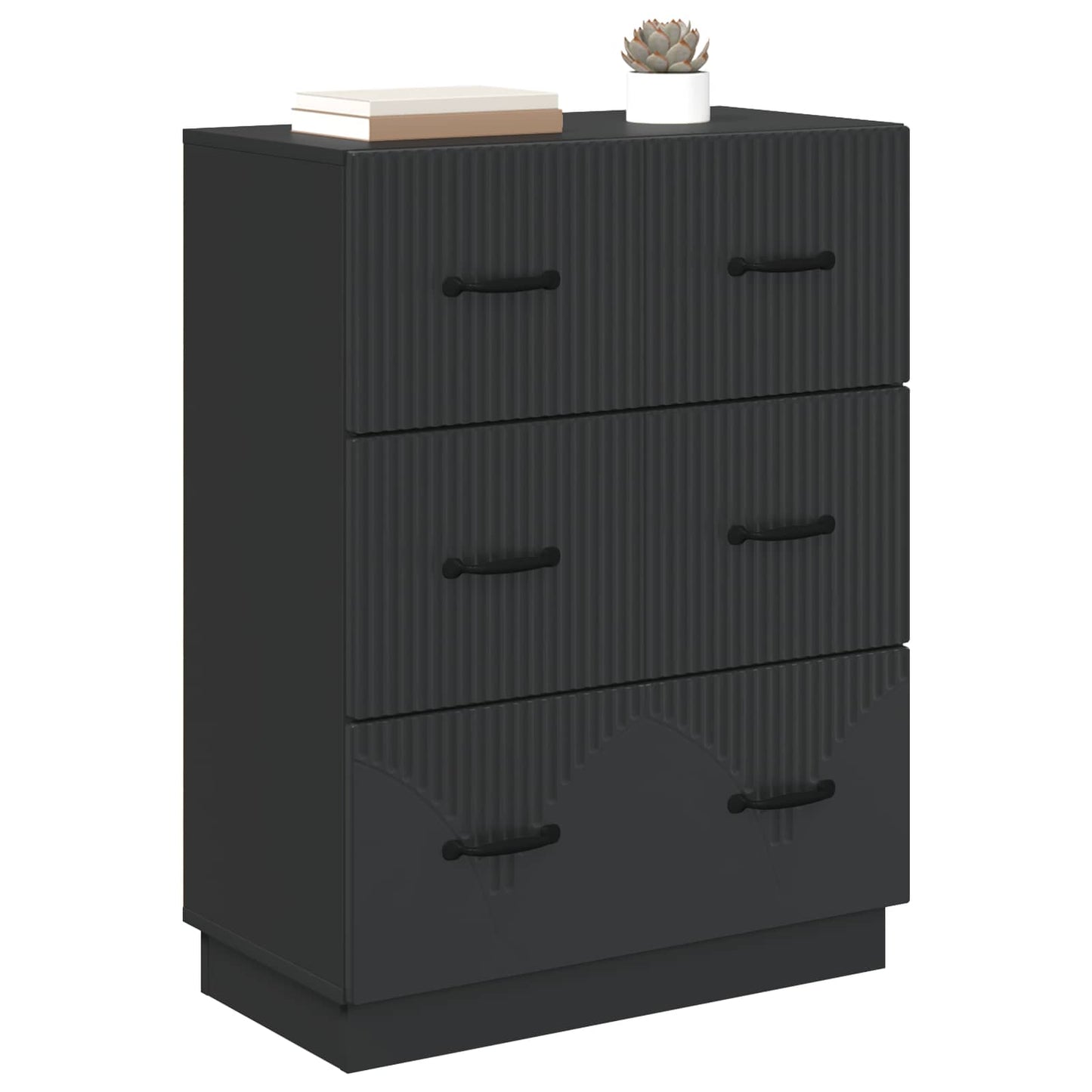 vidaXL Ντουλάπι με Συρτάρια Μαύρο 66 x 34,5 x 87 εκ.